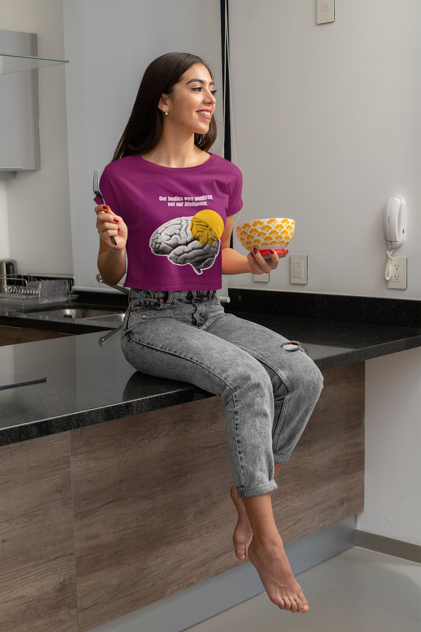 Not our Intelligence | Feminist Women's Crop Top