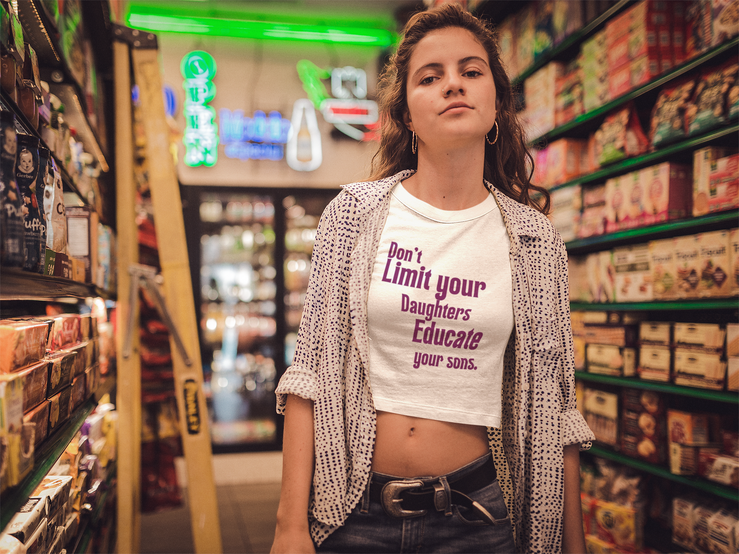Don't Limit Your Daughters | Feminist Women's Crop Top