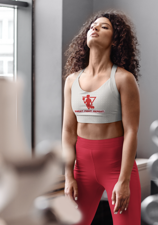 Sweat Fight Repeat | Strong Feminist Sports Bra