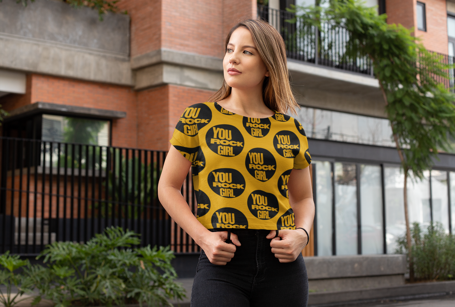 You Rock Girl All Over | Feminist Women's Crop Top