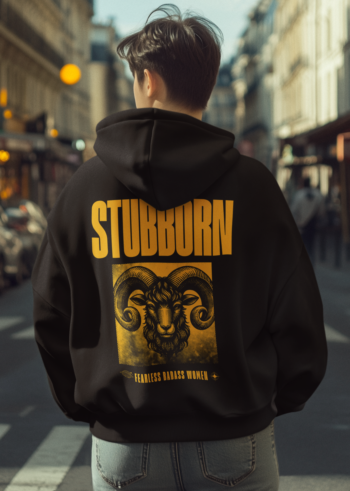 Stubborn-Unisex Feminist Oversized Hoodie