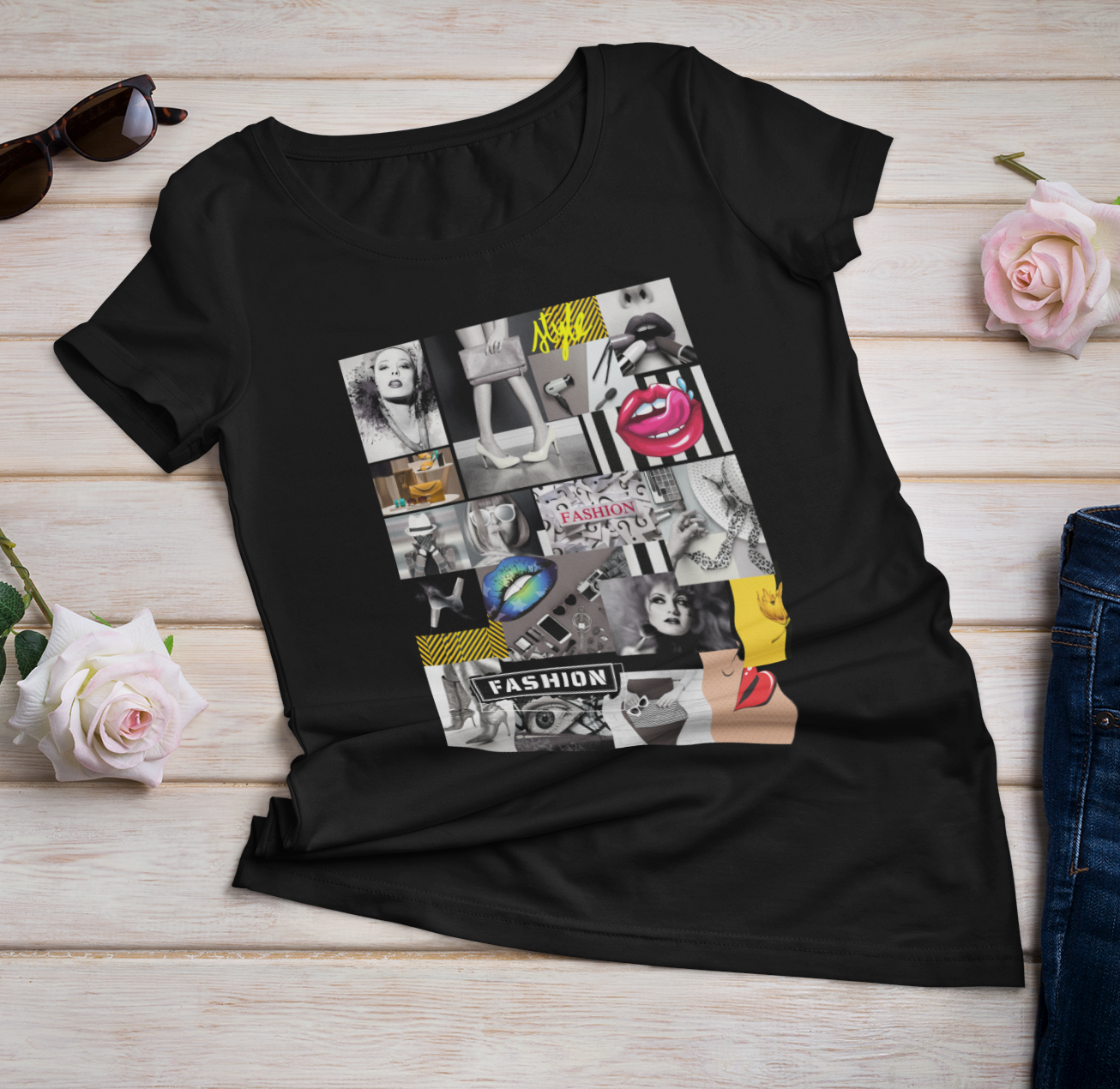 Women Graffiti Art Style Unique T-shirt-Strong Women T-Shirts