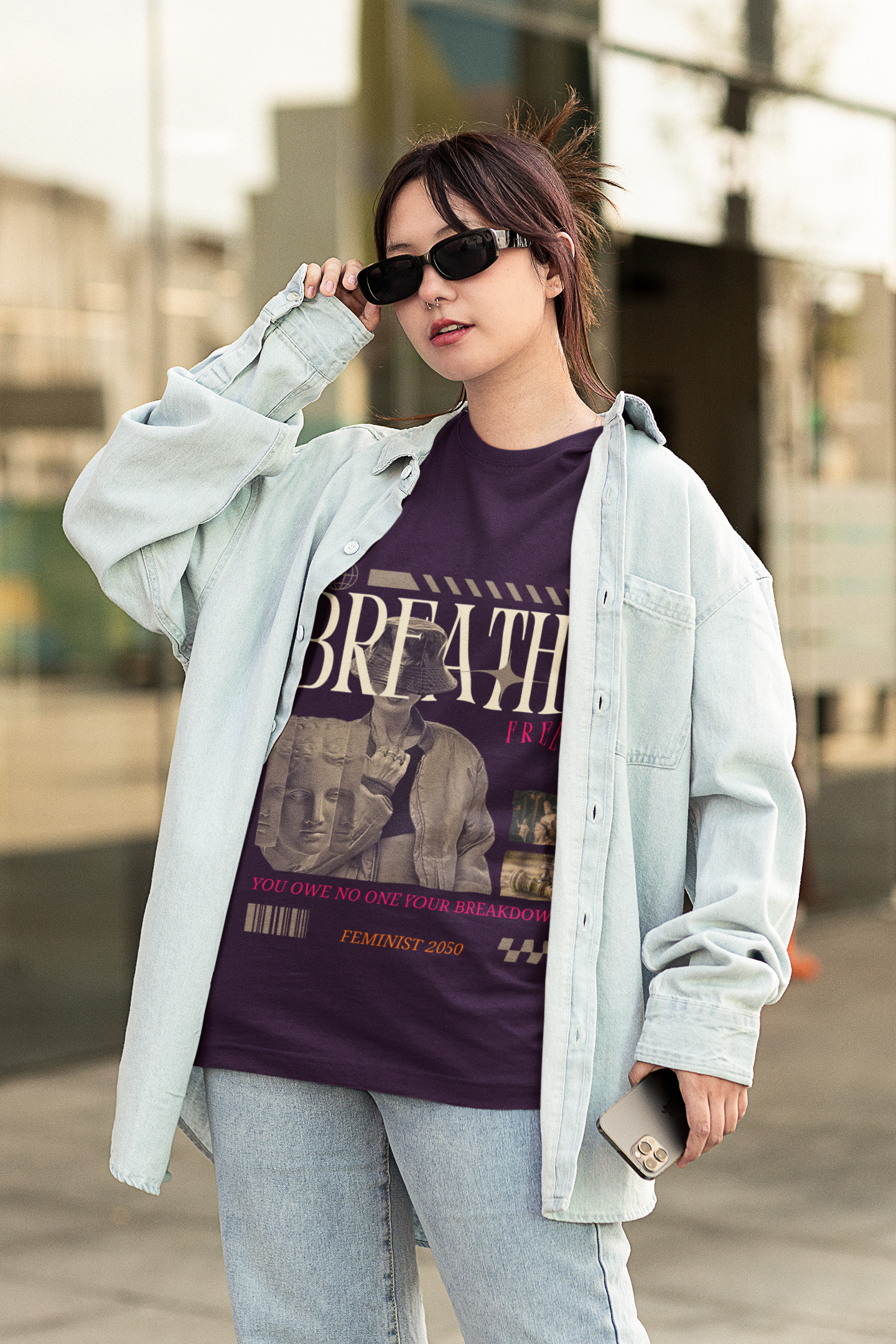 Breathe | Feminist Oversized Unisex T-shirt