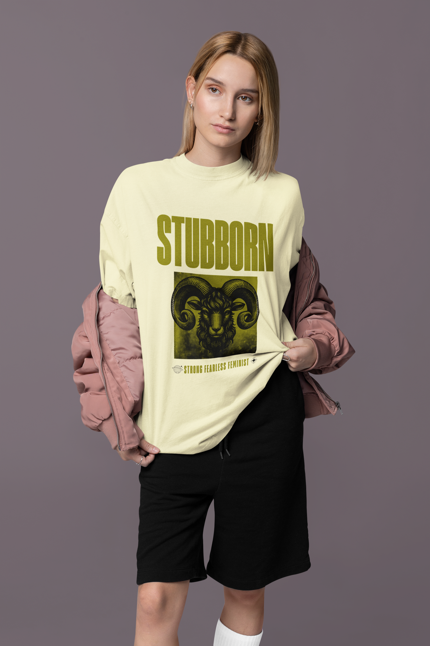 Stubborn | Feminist Oversized Unisex T-shirt