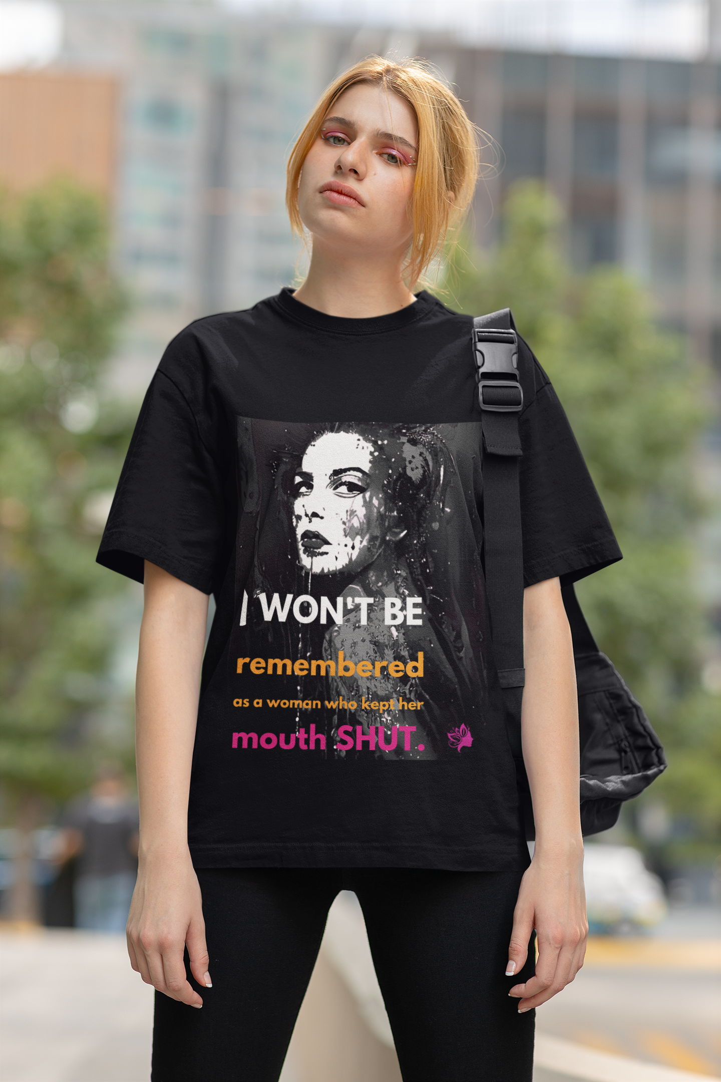 Mouth Shut | Feminist Oversized Unisex T-shirt