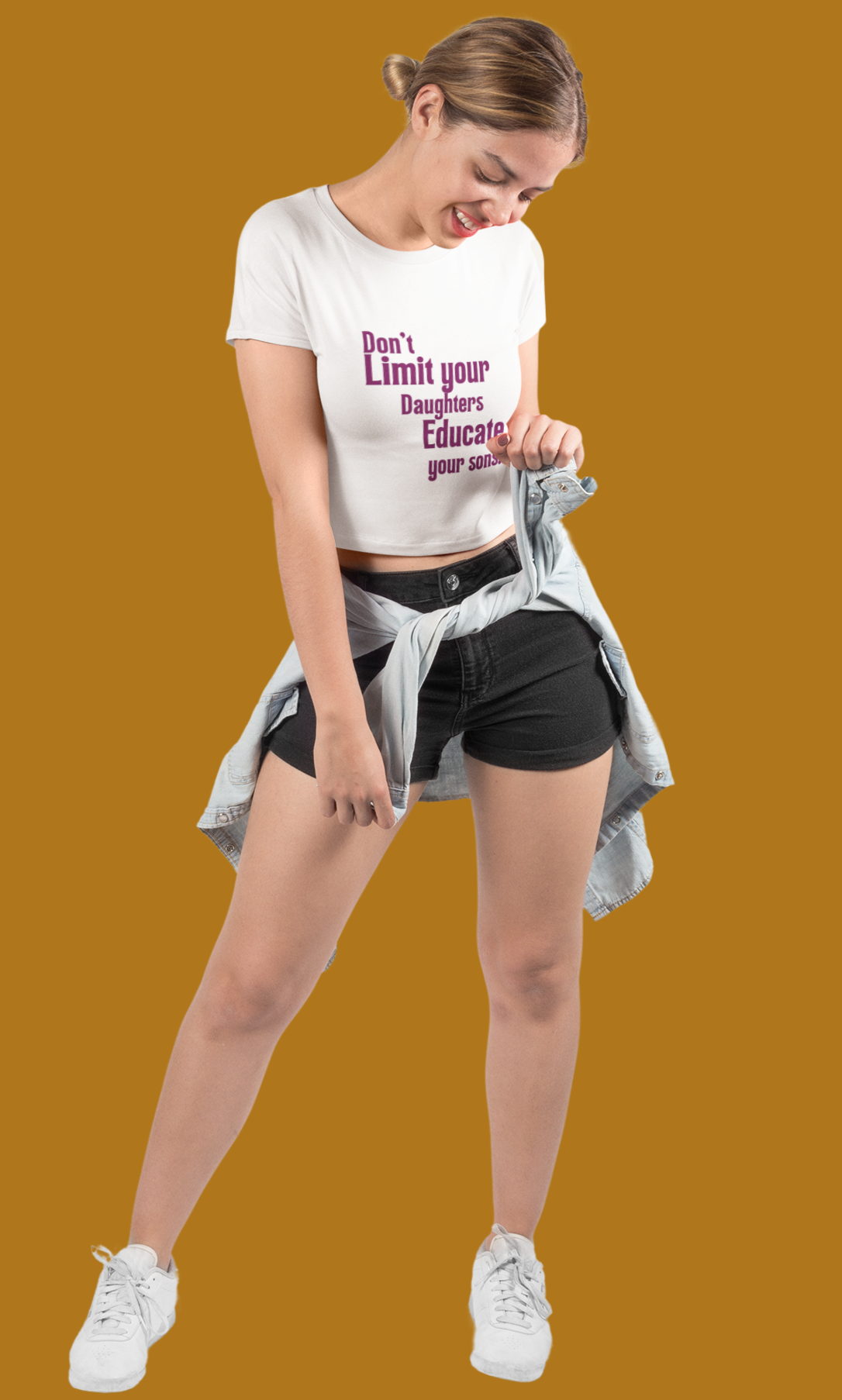 Don't Limit Your Daughters | Feminist Women's Crop Top